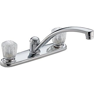 DELTA Classic 2102LF Kitchen Faucet, 5-7/16 in H Spout, Brass, Chrome