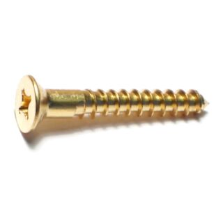 MIDWEST #12 x  1½ in. Brass Phillips Flat Head Wood Screws, 20 Count