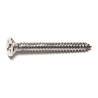 MIDWEST #8 x  1½ in. 18-8 Stainless Steel Phillips Flat Head Sheet Metal Screws, 55 Count