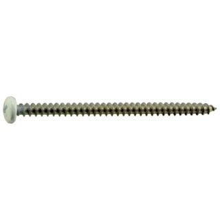 MIDWEST #10 x 3 in. White Painted 18-8 Stainless Steel Phillips Pan Head Sheet Metal and Shutter Screws, 12 Count