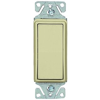 Eaton Wiring Devices 7500 Series 7501V-BOX Rocker Switch, 120/277 V, Strap Mounting, Thermoplastic, Ivory