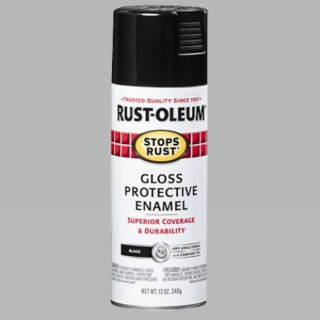 Rust-Oleum® Stops Rust®, Gloss Protective Enamel, Black, Oil-Based, Spray Paint, 12 oz.