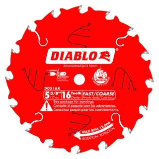 Diablo 5-3/8 in. x 16 Tooth Framing Trim Saw Blade