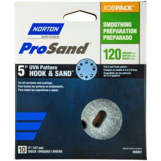 Norton 5 in. ProSand UVH Pattern Hook & Sand Discs 120 Grit, 10 Pack