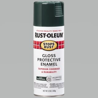 Rust-Oleum® Stops Rust®, Gloss Protective Enamel, Hunter Green, Oil-Based, Spray Paint, 12 oz.