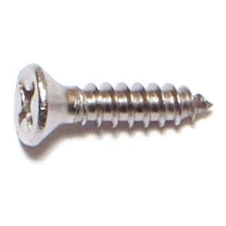 MIDWEST #6 x  5/8 in. 18-8 Stainless Steel Phillips Flat Head Sheet Metal Screws, 125 Count