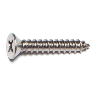 MIDWEST #14 x 1½ in. 18-8 Stainless Steel Phillips Flat Head Sheet Metal Screws, 19 Count