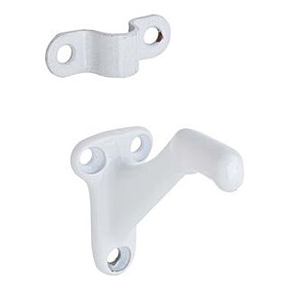 Ives Traditional Hand Rail Bracket, 1-3/8 in W x 2-1/4 in H, Aluminum, White