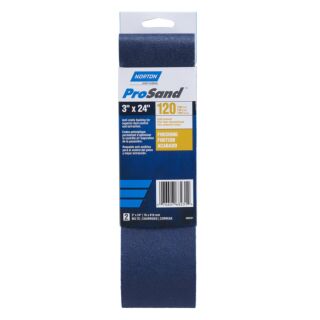Norton 3 in. x 24 in. ProSand Portable Sanding Belts 120 Grit, 2 Pack
