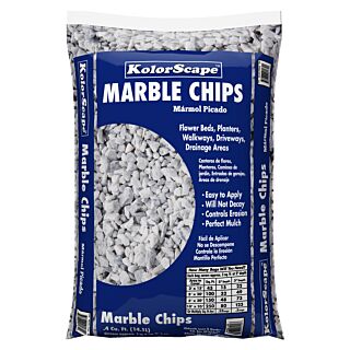 Marble Chips, White, Medium, 0.4 Cu. Ft. Bag