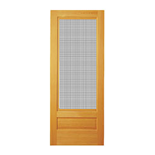 30 in. x 81 in. CDC Easy-Change 1-Lite over 1-Panel Wood Combination Door w/ Screen