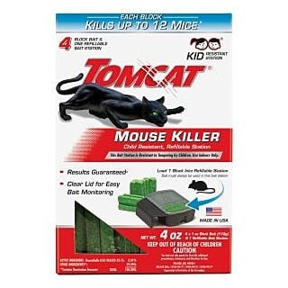 Tomcat Mouse Killer Refillable Station, Solid, 4 oz. Bag