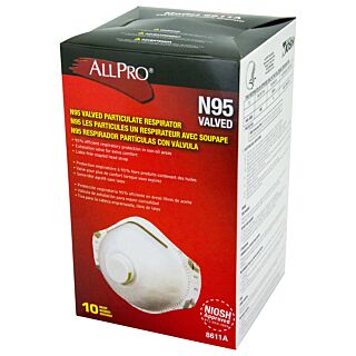 AllPro N95 Valved Particle Dust Mask 10 pack