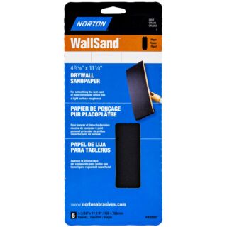 Norton WallSand Drywall Sanding Sheets 80 Grit, 5 Pack
