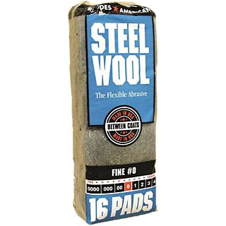 Homax 106603-06 Steel Wool Pad, #0 Grit, Fine, Gray