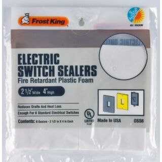 Frost King Plastic Foam Electrical Switch Sealers, 6-Pack