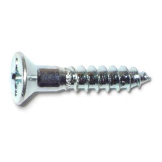 MIDWEST #10 x 1 in. Zinc Plated Steel Phillips Flat Head Wood Screws  100 Count