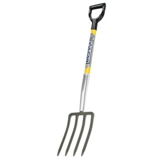 Vulcan Garden Spading Fork, 30 In L Fiberglass/Poly D-Grip Handle