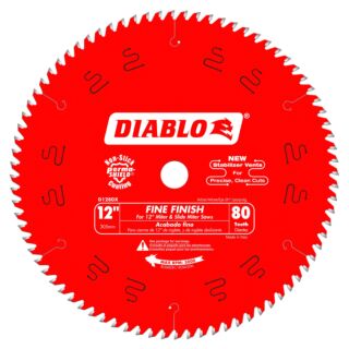 Diablo 12 in. x 80 Tooth Fine Finish Saw Blade