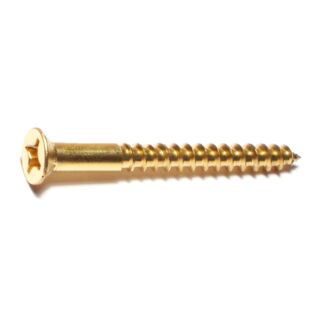 MIDWEST #10 x 2 in. Brass Phillips Flat Head Wood Screws, 20 Count