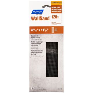 Norton WallSand Waterproof Drywall Screens 120 Grit, 10 Pack