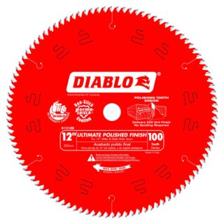 Diablo 12 in. x 100 Tooth Ultimate Polished Finish Saw Blade