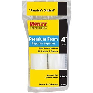 Whizz® 4 in. Premium White Foam Concave Mini Roller Cover, 2 Pack