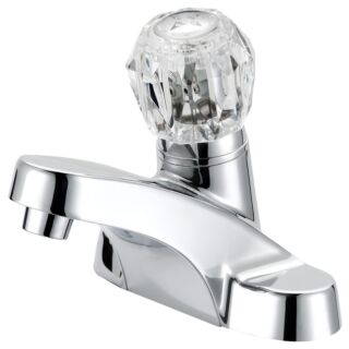 Boston Harbor Lavatory Faucet Without Pop-Up, 4 In Center, Acrylic Round Handle, Chrome