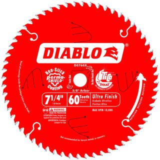 Diablo 7-1/4 in. x 60 Tooth Ultra Finish Saw Blade