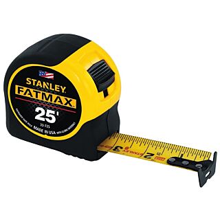 Stanley 33-725 FatMax Measuring Tape, 25 ft. long Steel Blade, Black/Yellow