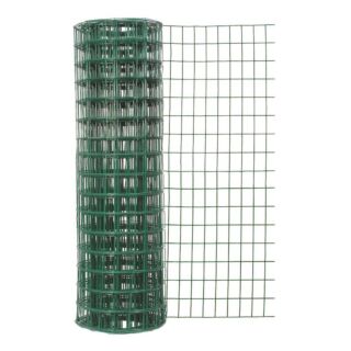 Heavy Duty Green Vinyl Wire Mesh Fence, 50' Roll