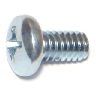 MIDWEST 1/4 in.-20 x 1/2  in. Zinc Plated Steel Coarse Thread Phillips Pan Head Machine Screws, 100 Count