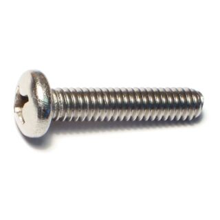 MIDWEST 1/4 in.-20 x 1-1/4 in. 18-8 Stainless Steel Coarse Thread Phillips Pan Head Machine Screws, 35 Count