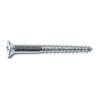 MIDWEST #10 x 2 in. Zinc Plated Steel Phillips Flat Head Wood Screws, 50 Count