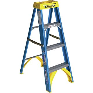 WERNER 4 ft. Type I, Fiberglass Step Ladder