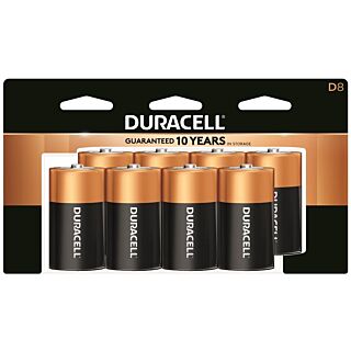 DURACELL 4133393364 Alkaline Battery, D Battery, Manganese Dioxide, 1.5 V Battery