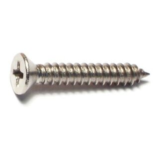 MIDWEST #8 x 1 in. 18-8 Stainless Steel Phillips Flat Head Sheet Metal Screws, 75 Count