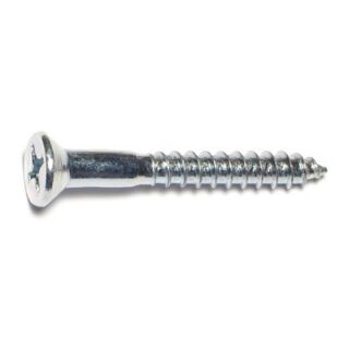 MIDWEST #14 x 2 in. Zinc Plated Steel Phillips Flat Head Wood Screws, 30 Count