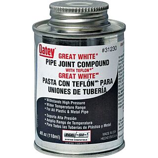 Oatey Great White 31230 Pipe Joint Compound, White, 4 oz Can