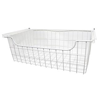 Easy Track Closet Organization 8 I n. Wire Sliding Basket, White