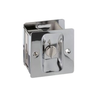 National Hardware Privacy Pocket Door Pull with Lock, Chrome