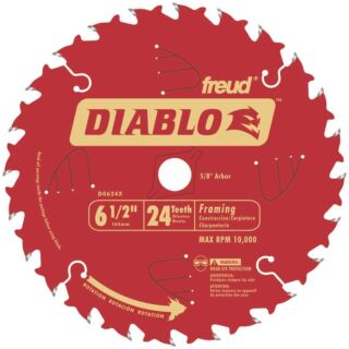 Diablo D0624X Circular Saw Blade, 6-1/2 in Dia, Carbide Cutting Edge, 5/8 in Arbor