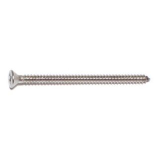 MIDWEST #8 x 2½ in 18-8 Stainless Steel Phillips Flat Head Sheet Metal Screws, 45 Count
