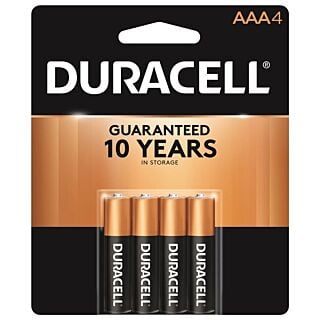 DURACELL AAA Alkaline Battery, AAA Battery, Manganese Dioxide, 1.5 V Battery