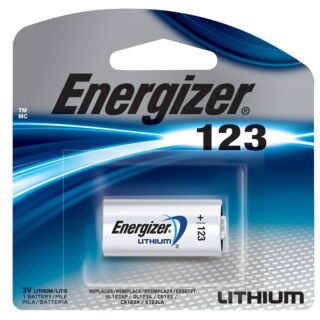 Energizer EL123AP Series EL123APBP Lithium Battery, Lithium, Manganese Dioxide, 1500 mAh