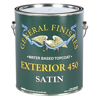 General Finishes®, Water-Based Exterior 450 Clear Topcoat, Satin, Gallon