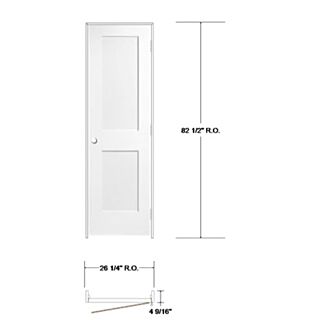 Frameport 24 in. x 80 in. 2 Panel Shaker Style Interior Door Left-Handed Unit