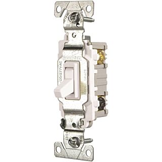 Eaton Wiring Devices CSB115STW-SP Toggle Switch, 120/277 V, Wall Mounting, Nylon, White