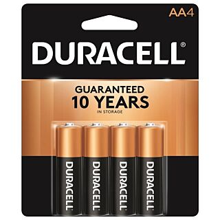 Duracell COPPERTOP AA Alkaline Battery 4 Pack