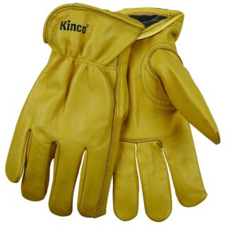 Heatkeep 98RL-L Driver Gloves, L, Cowhide Lining, Cowhide Leather, Gold